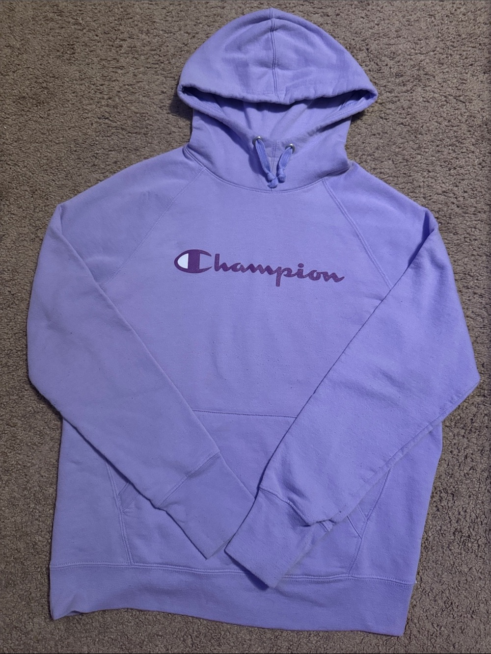 Champion Lavender Pullover with Dark Purple Logo